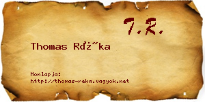 Thomas Réka névjegykártya